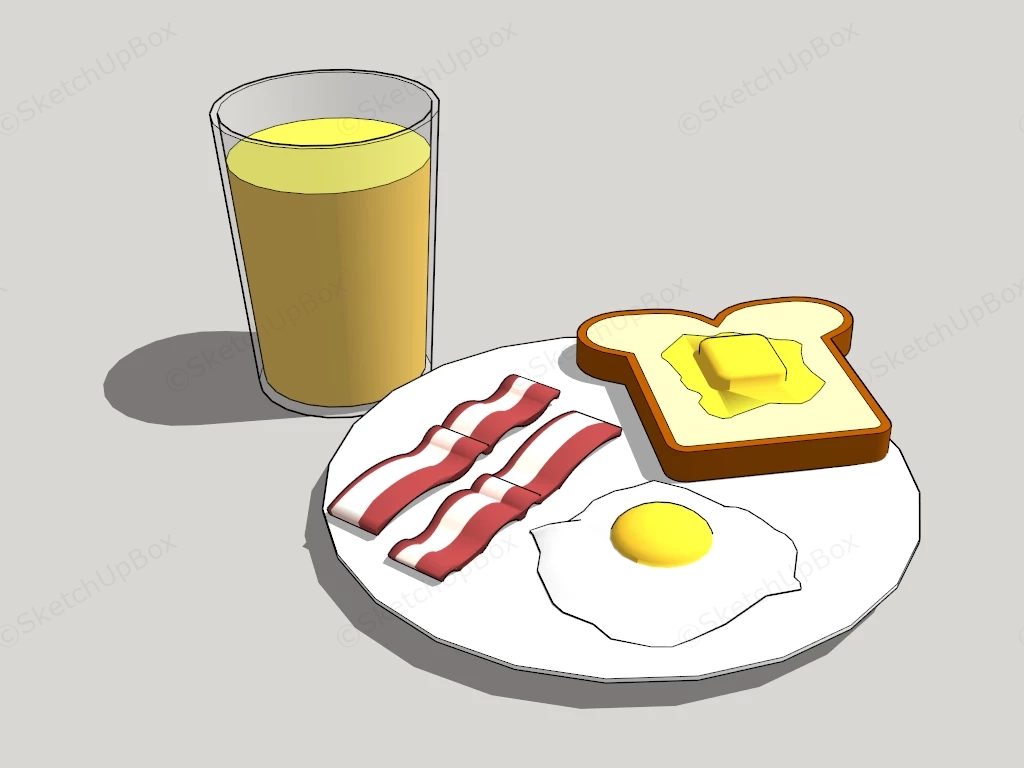 Breakfast Food Set sketchup model preview - SketchupBox