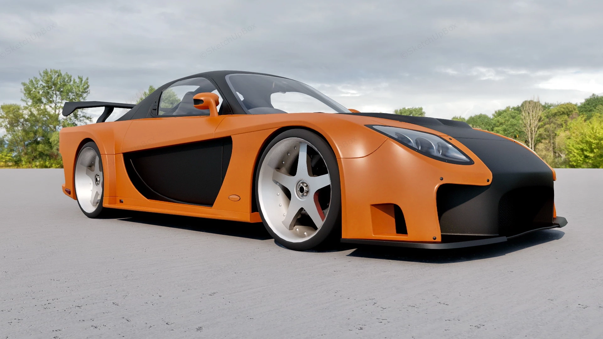 Mazda RX 7 sketchup model preview - SketchupBox