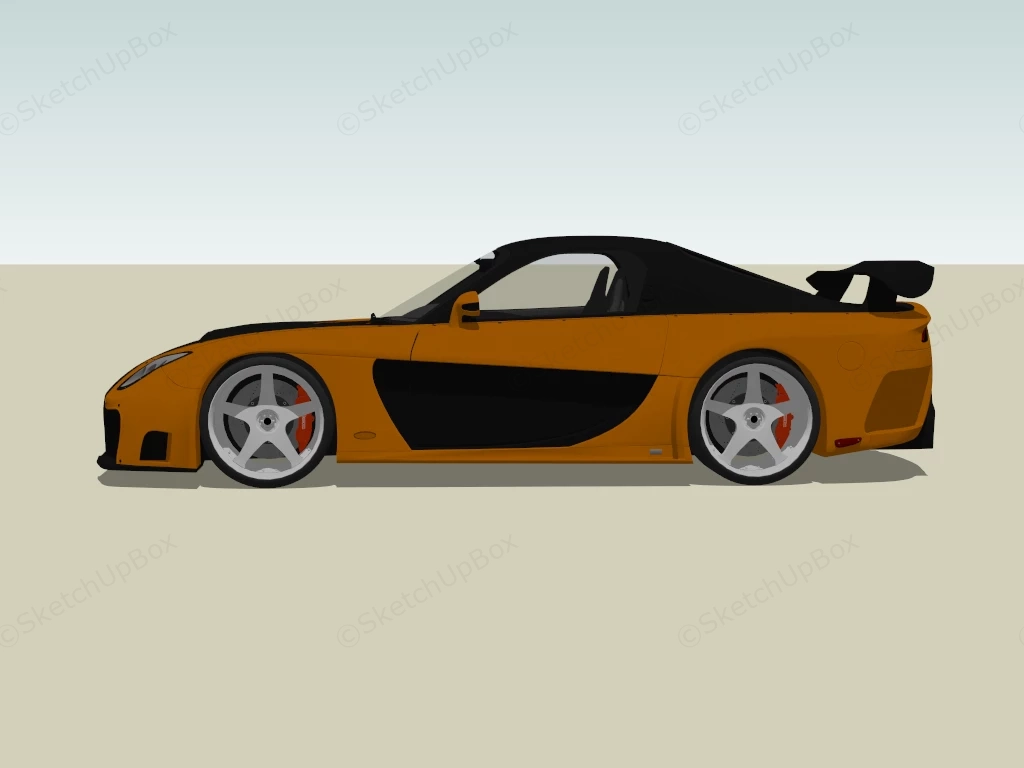 Mazda RX 7 sketchup model preview - SketchupBox