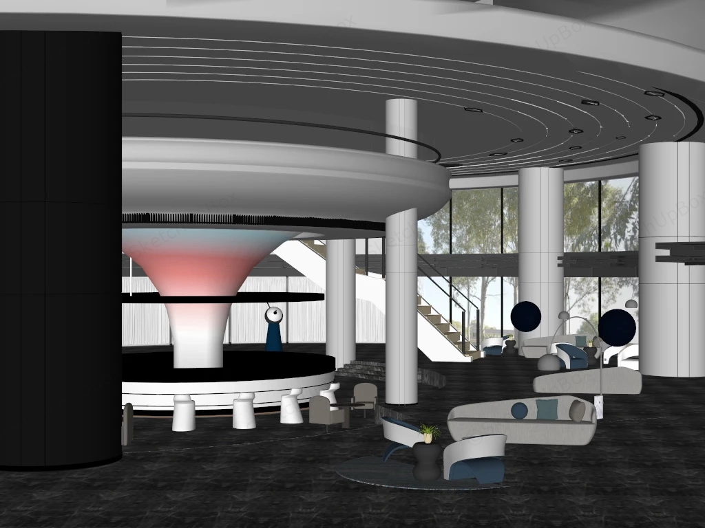 Reception Hall Design sketchup model preview - SketchupBox