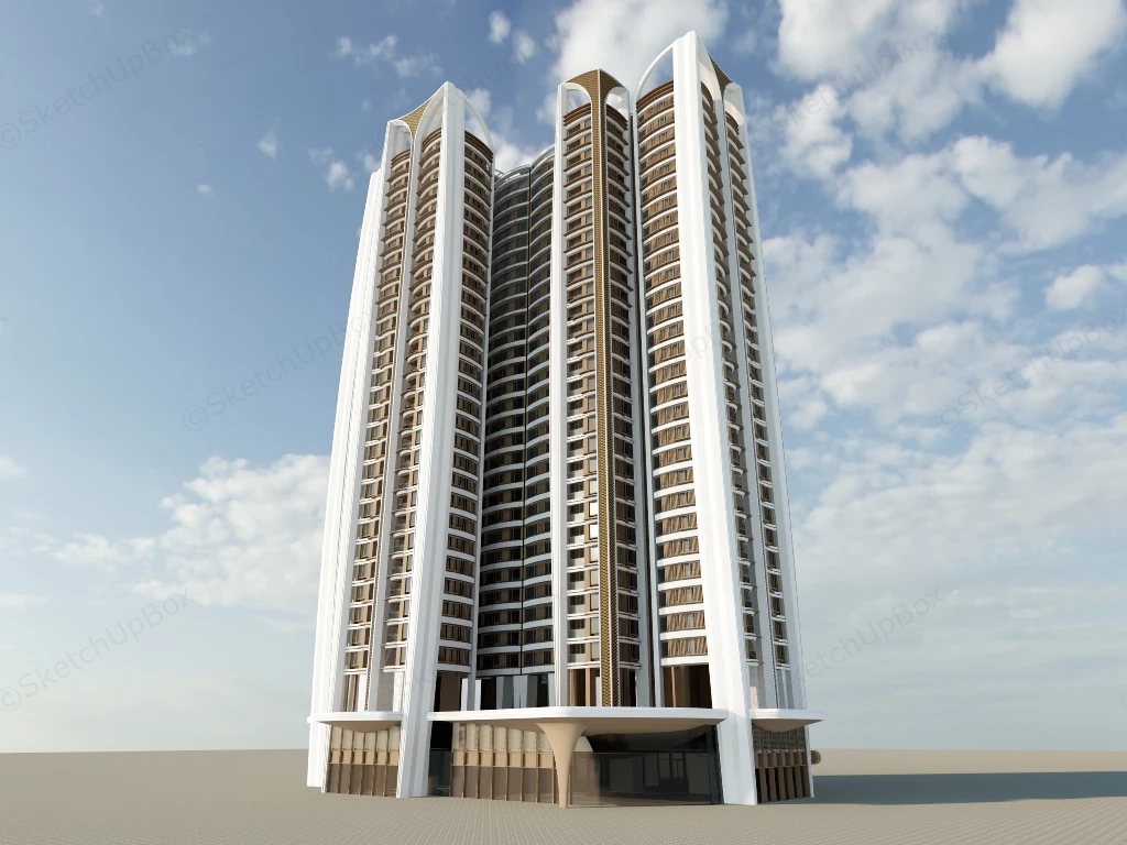 High Rise Residential Building Facade sketchup model preview - SketchupBox