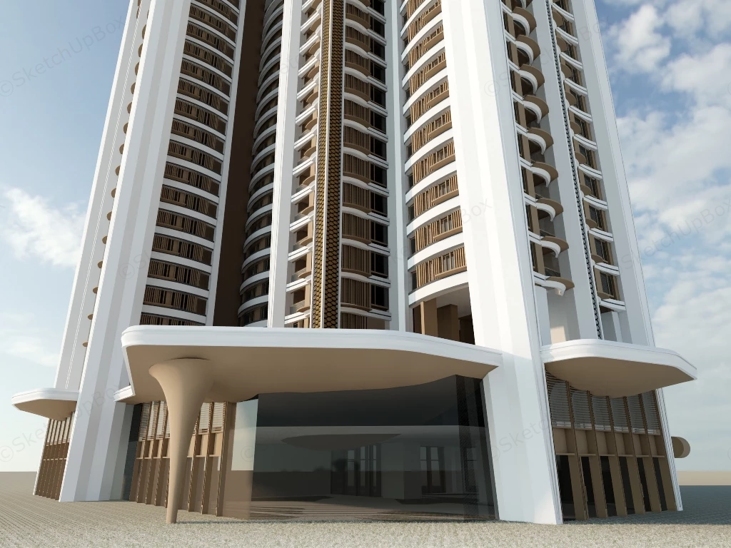 High Rise Residential Building Facade sketchup model preview - SketchupBox
