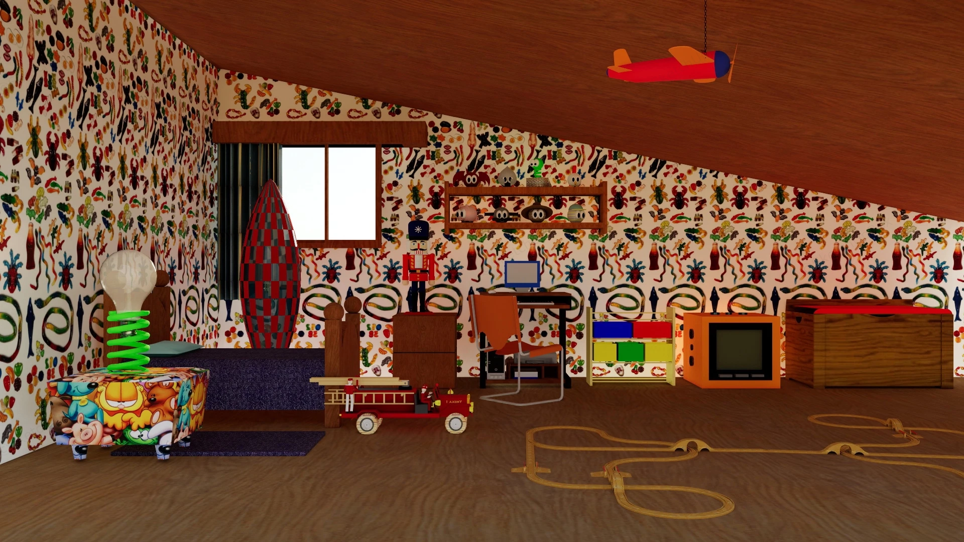 Retro Toddler Boy Room sketchup model preview - SketchupBox