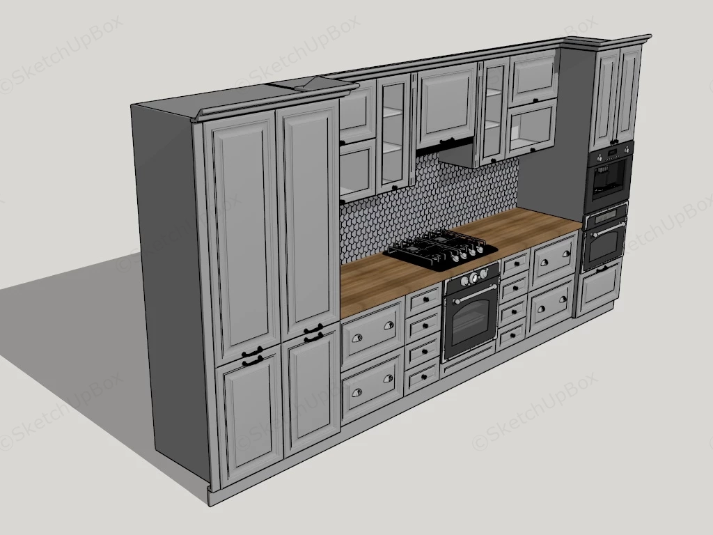 Grey Kitchen Cabinets sketchup model preview - SketchupBox
