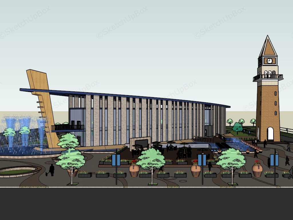 Plaza Shopping Center sketchup model preview - SketchupBox