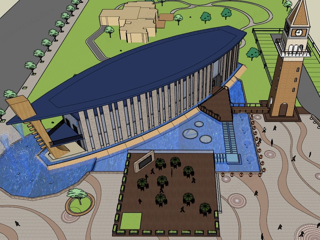Plaza Shopping Center sketchup model preview - SketchupBox