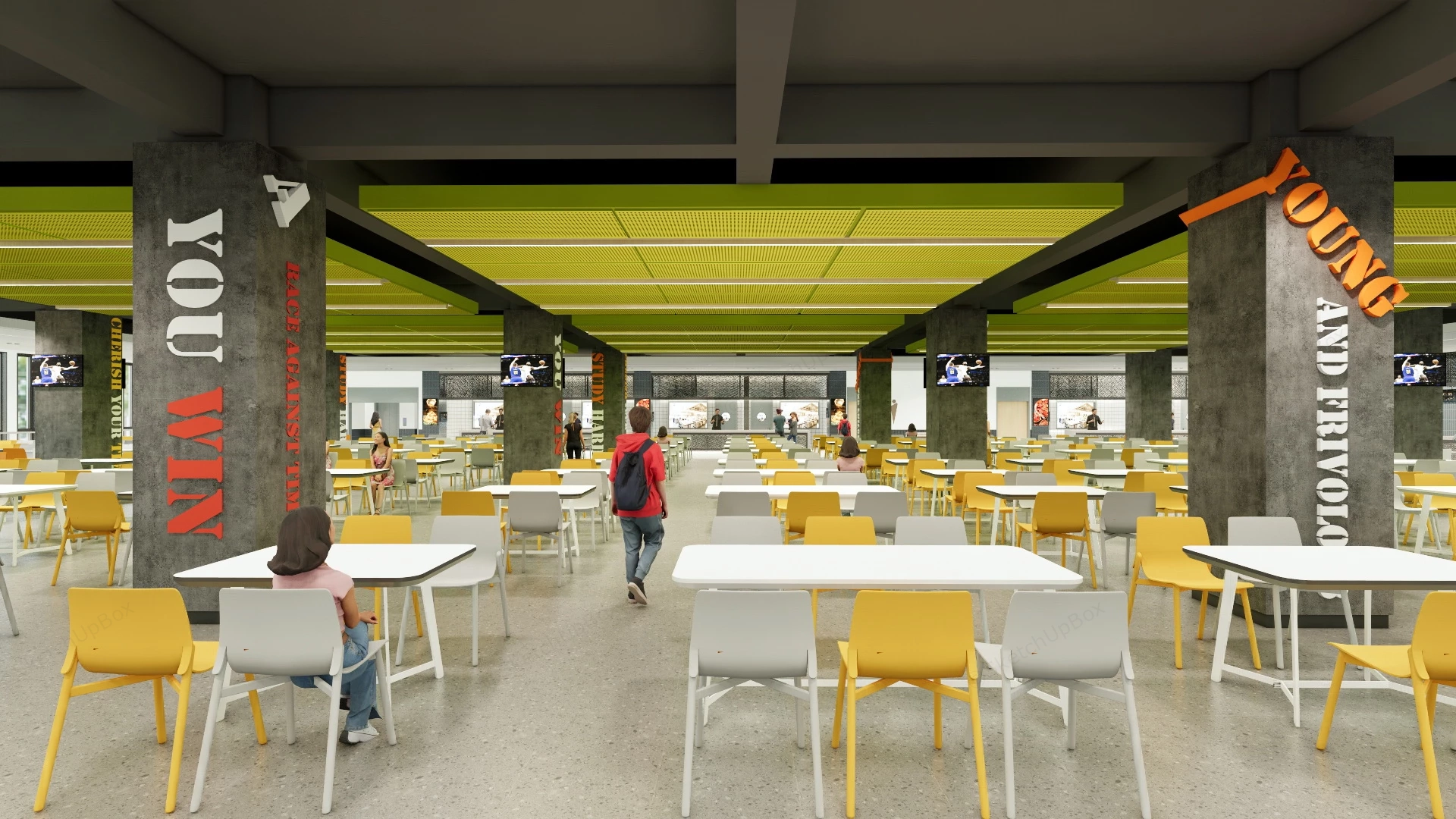University Campus Canteen sketchup model preview - SketchupBox