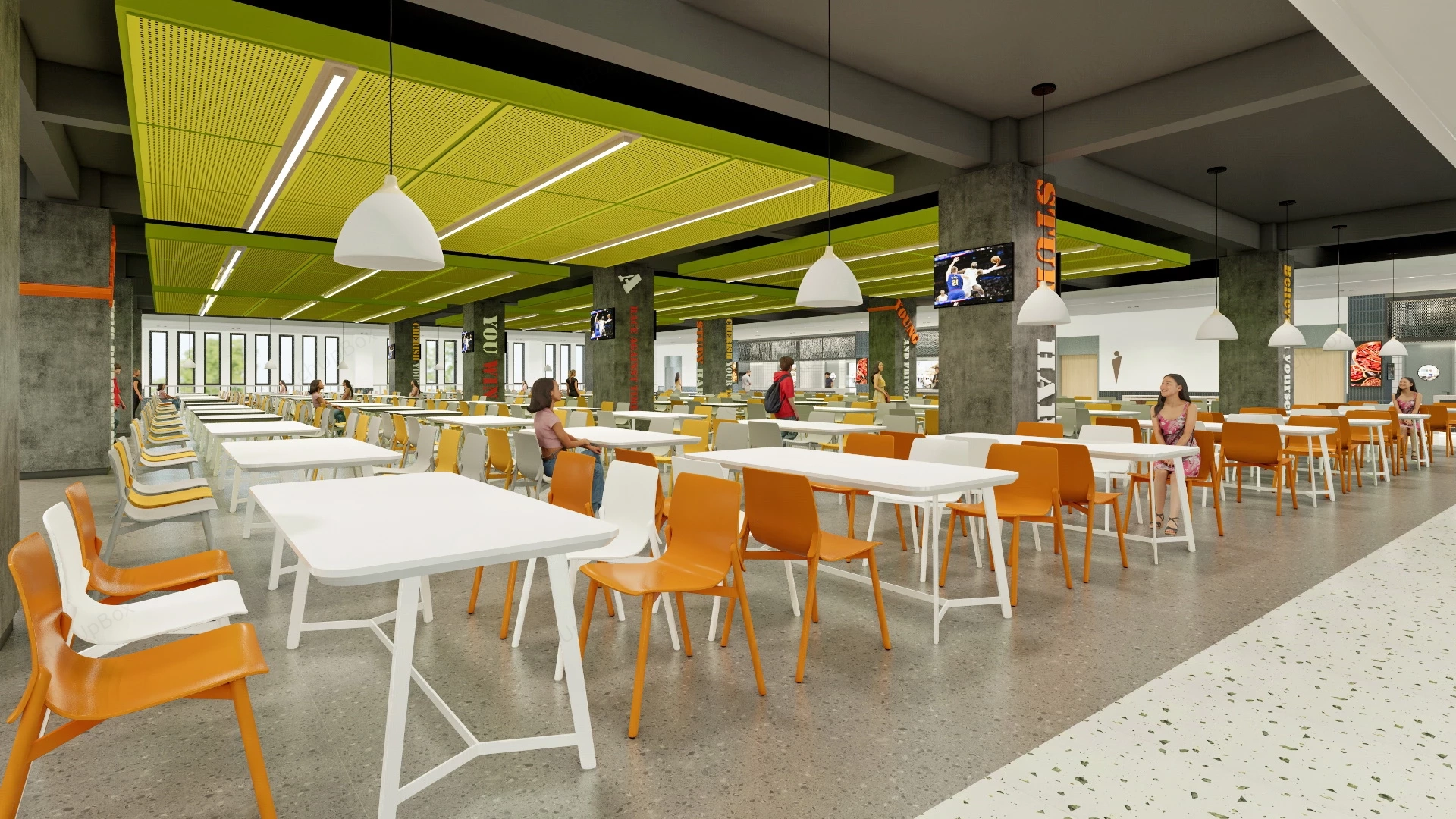 University Campus Canteen sketchup model preview - SketchupBox