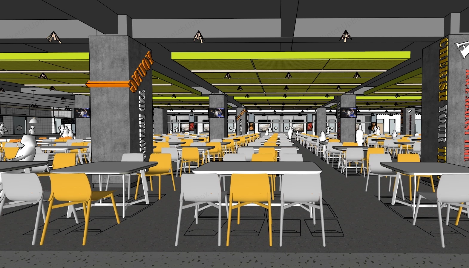 University Campus Canteen sketchup model preview - SketchupBox