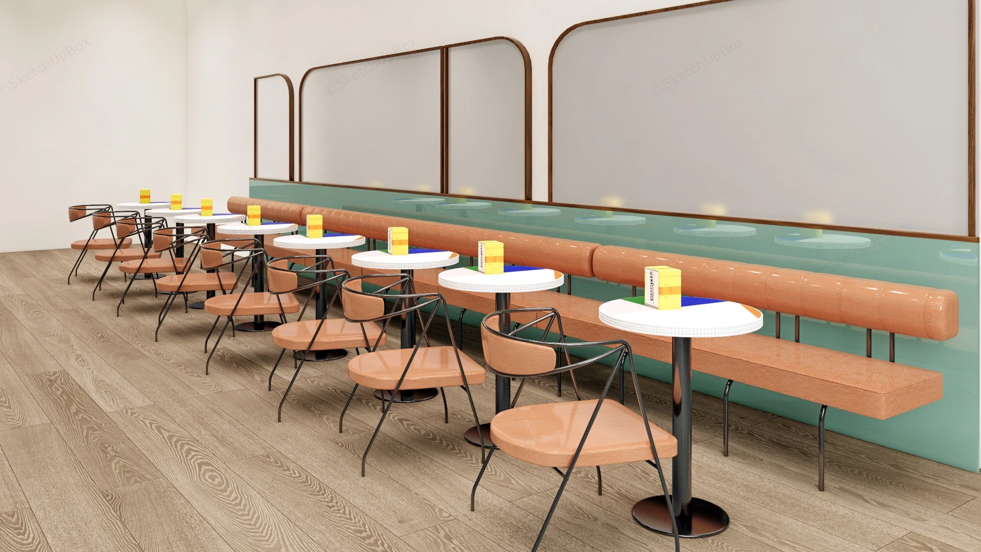 Cafe Booth Seating sketchup model preview - SketchupBox