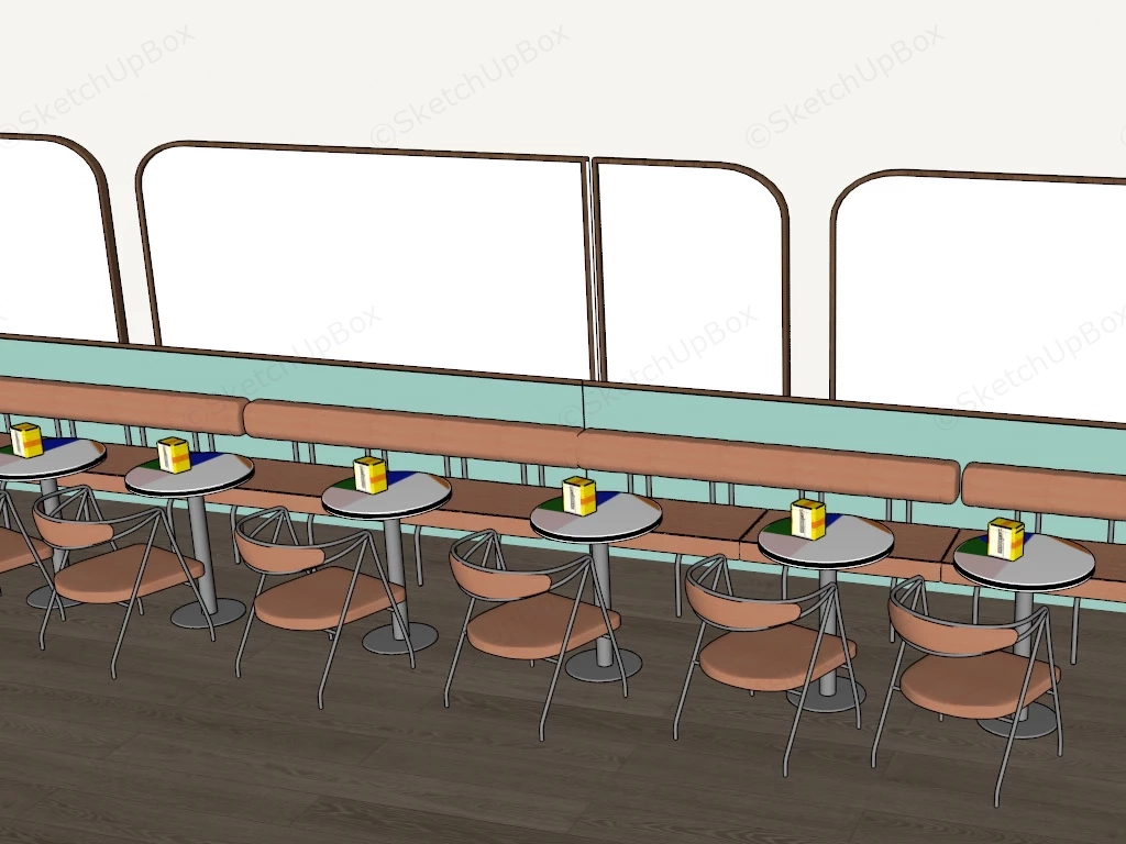 Cafe Booth Seating sketchup model preview - SketchupBox