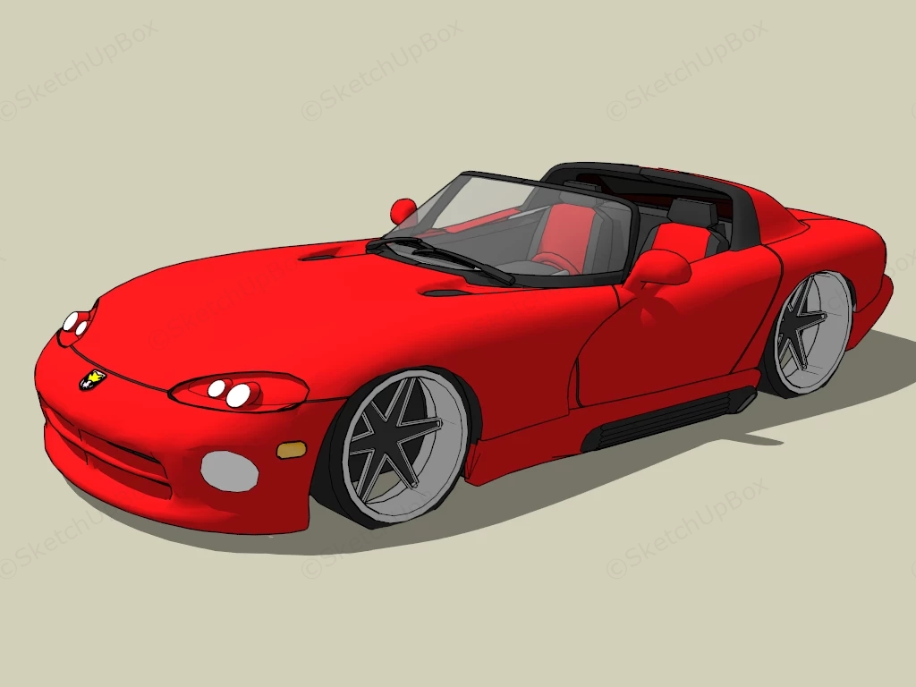 Red Convertible Sports Car sketchup model preview - SketchupBox
