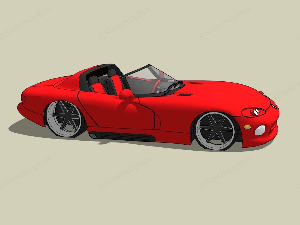 Red Convertible Sports Car sketchup model preview - SketchupBox