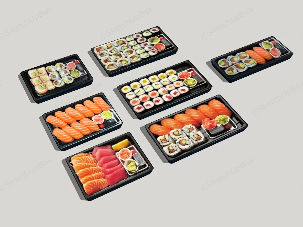 Various Types Of Sushi sketchup model preview - SketchupBox