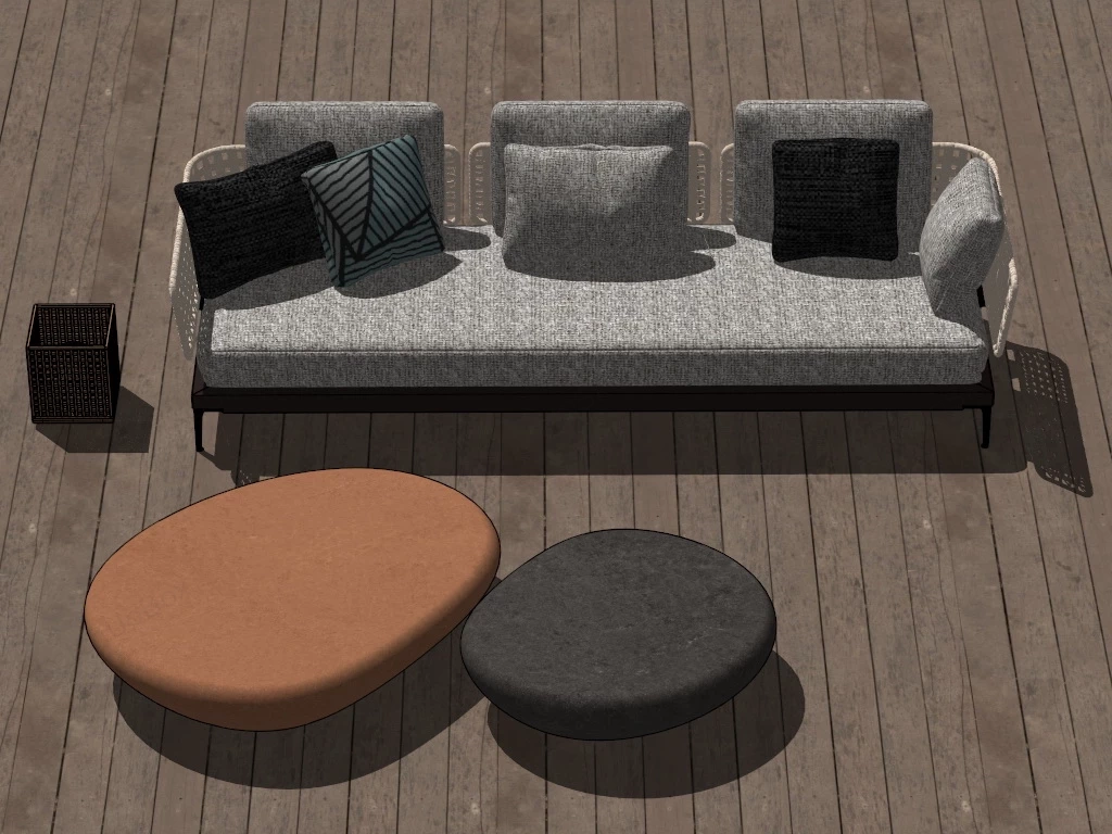 Patio Couch Set sketchup model preview - SketchupBox