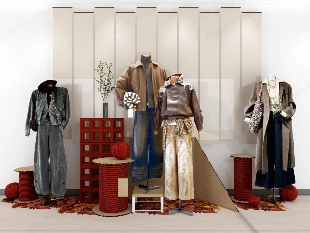 Clothing Store Window Decor Ideas sketchup model preview - SketchupBox