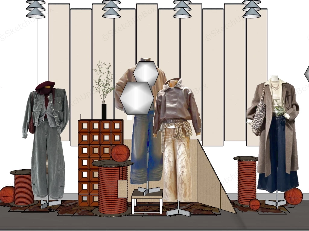 Clothing Store Window Decor Ideas sketchup model preview - SketchupBox