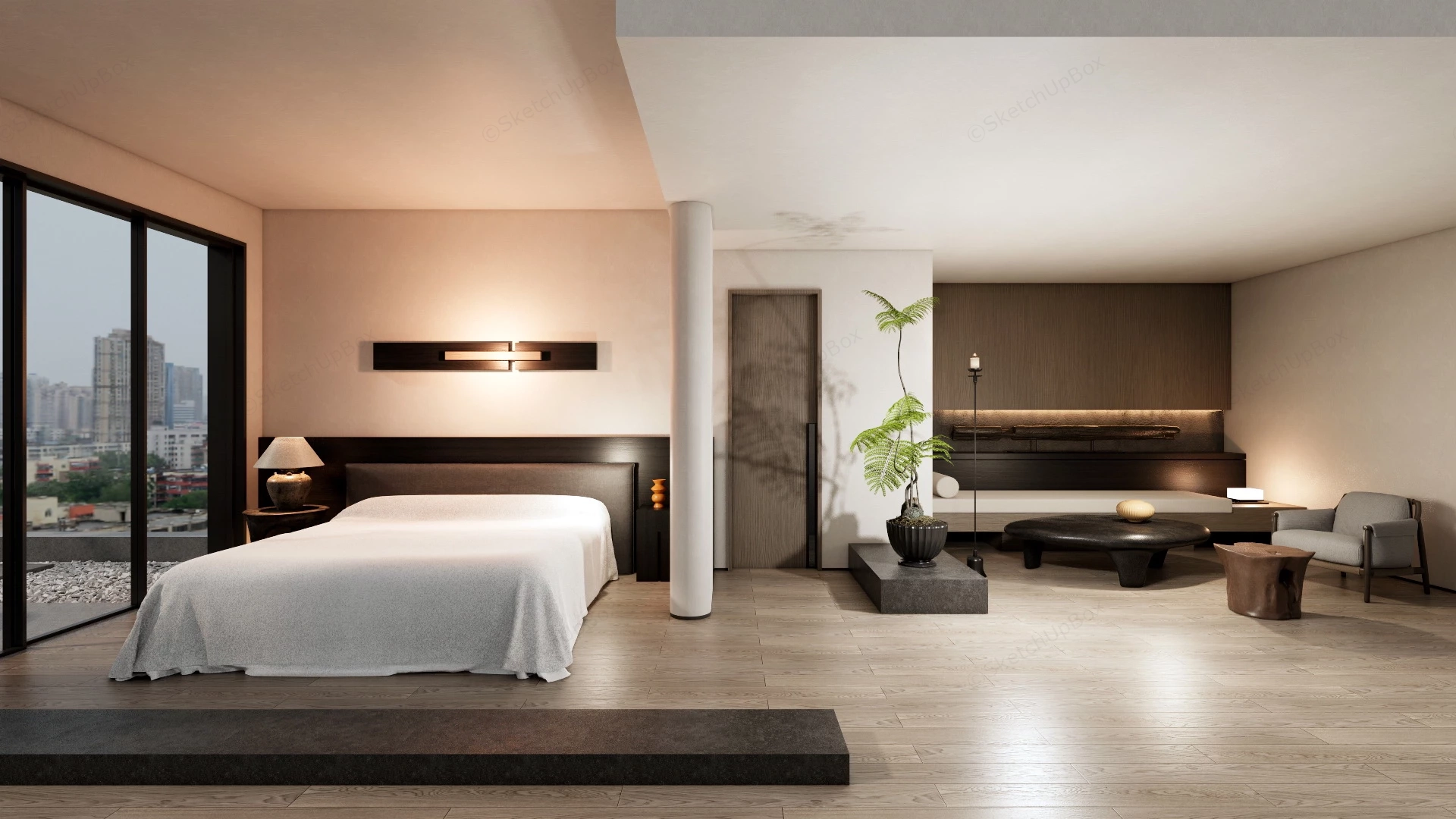 Hotel Suite Room Design sketchup model preview - SketchupBox