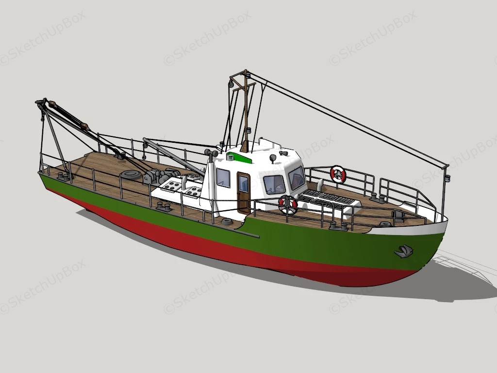Commercial Fishing Boat sketchup model preview - SketchupBox