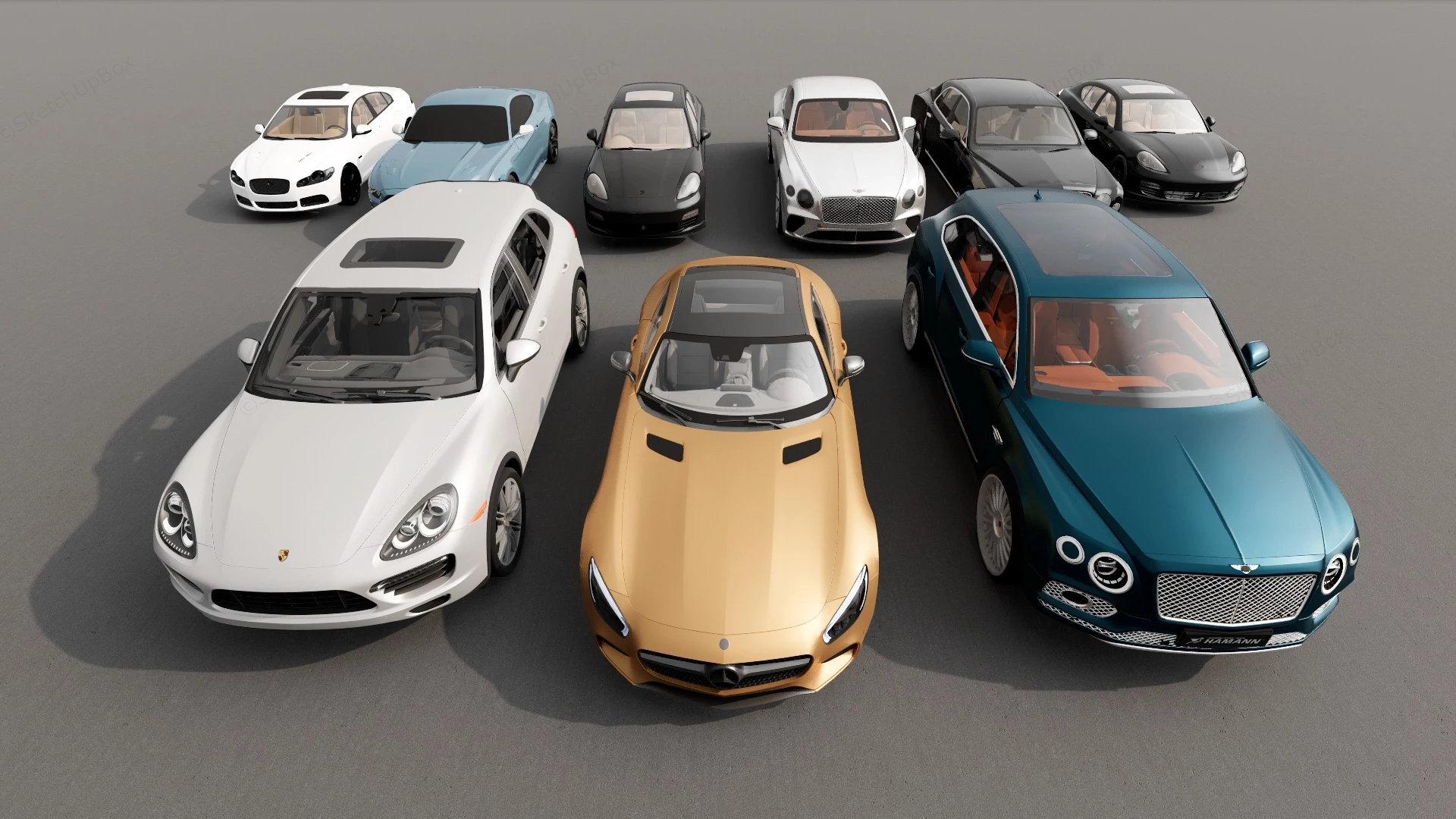 Luxury Car Collection sketchup model preview - SketchupBox