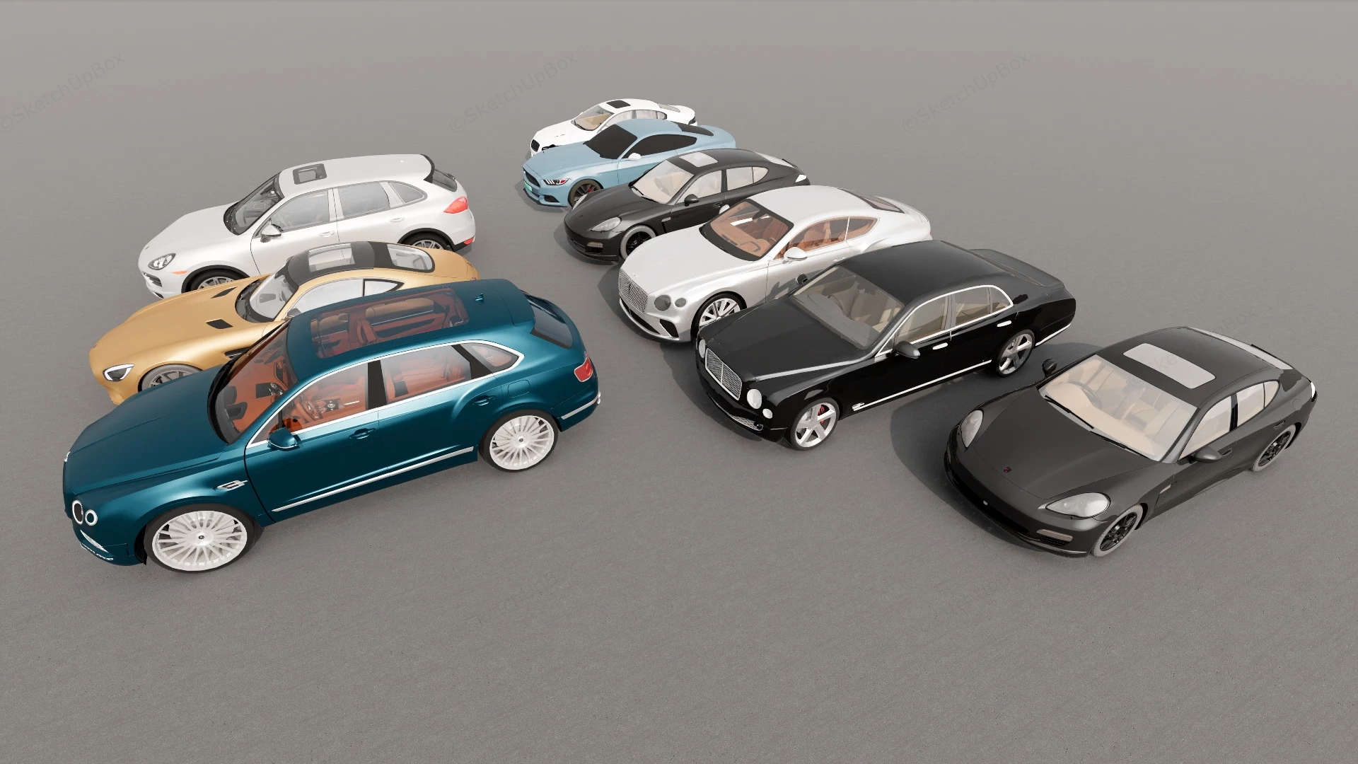 Luxury Car Collection sketchup model preview - SketchupBox