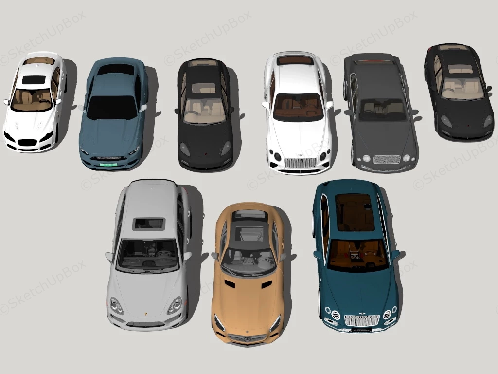 Luxury Car Collection sketchup model preview - SketchupBox