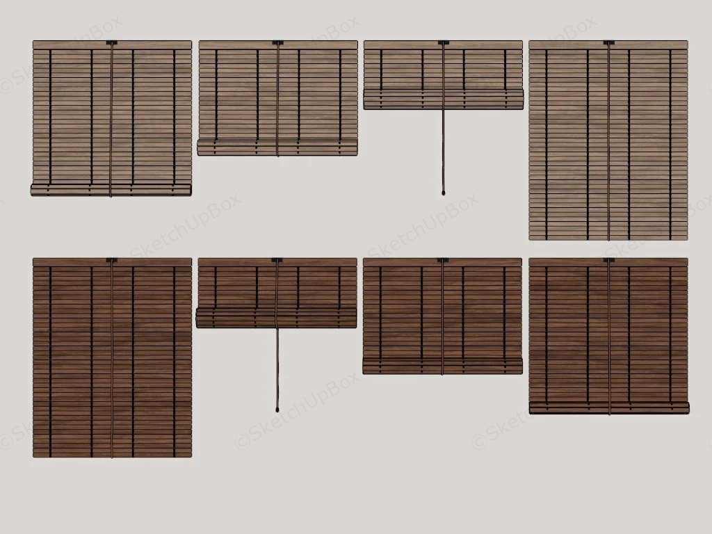 Wood Roller Blinds sketchup model preview - SketchupBox