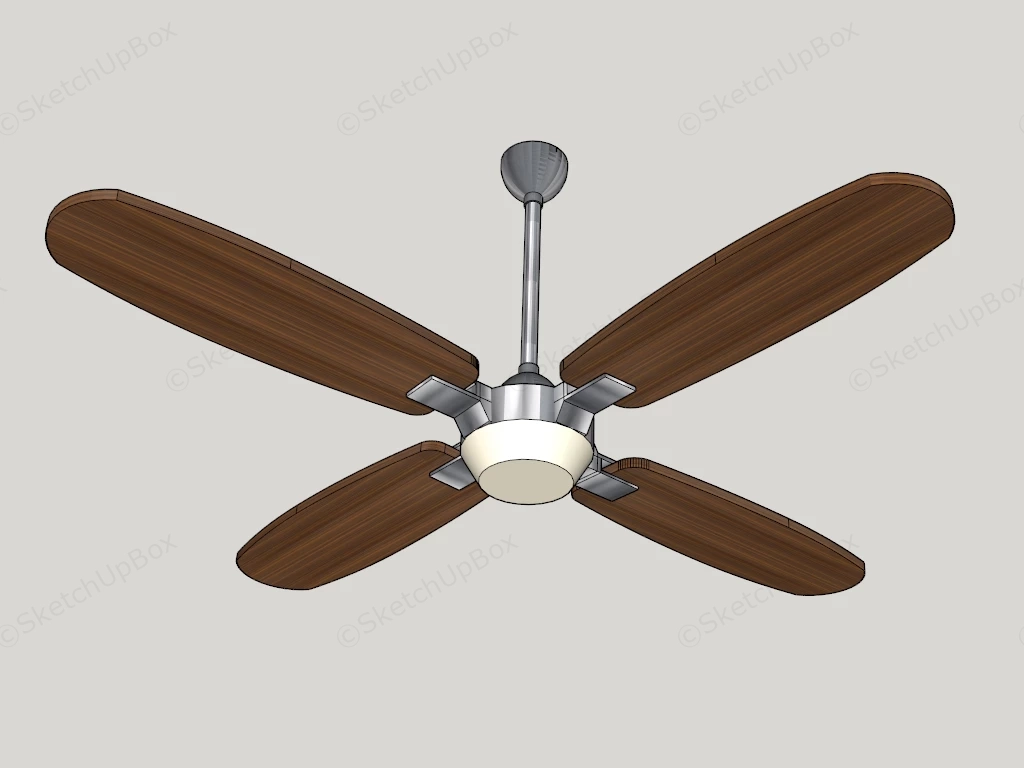 Wood Ceiling Fan sketchup model preview - SketchupBox