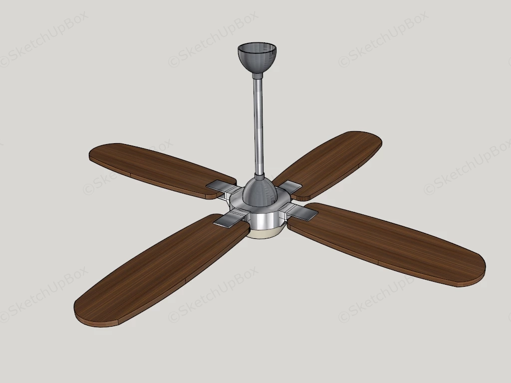 Wood Ceiling Fan sketchup model preview - SketchupBox