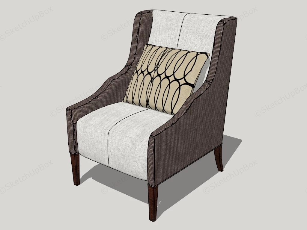 High Back Armchair sketchup model preview - SketchupBox