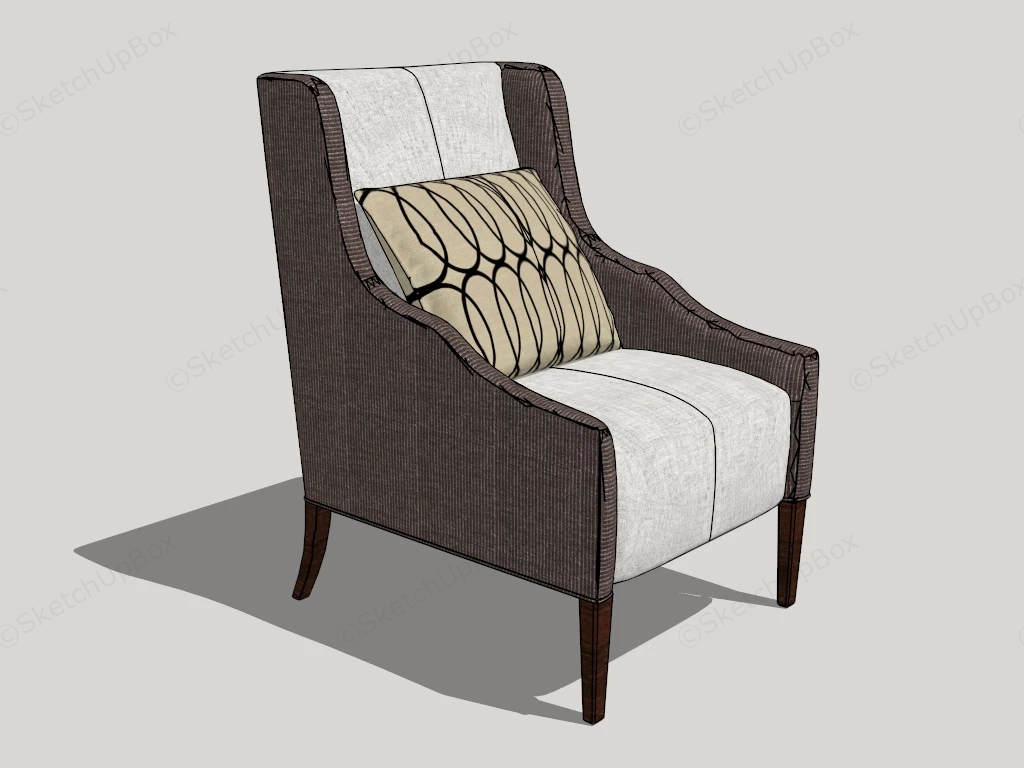 High Back Armchair sketchup model preview - SketchupBox