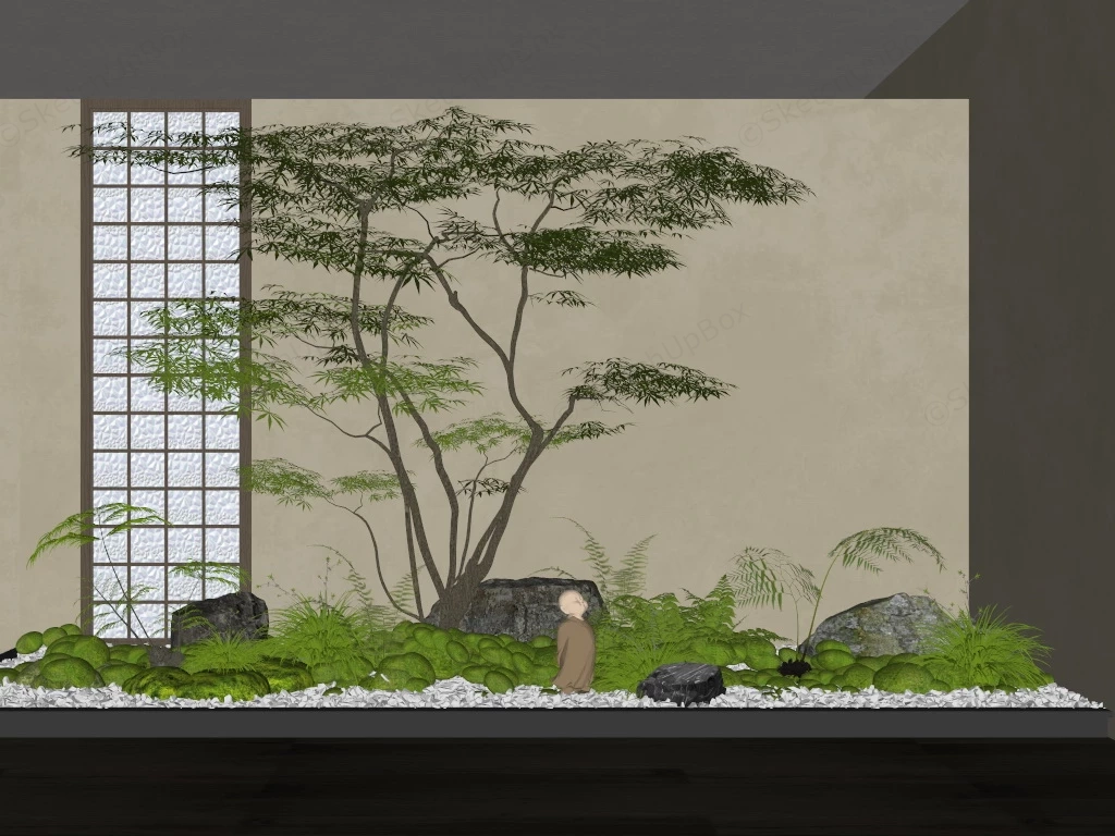 Indoor Zen Moss Garden sketchup model preview - SketchupBox