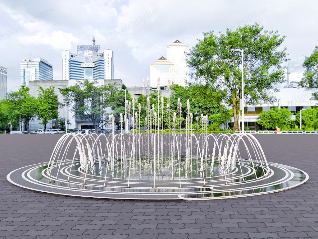 Dry Deck Fountain sketchup model preview - SketchupBox