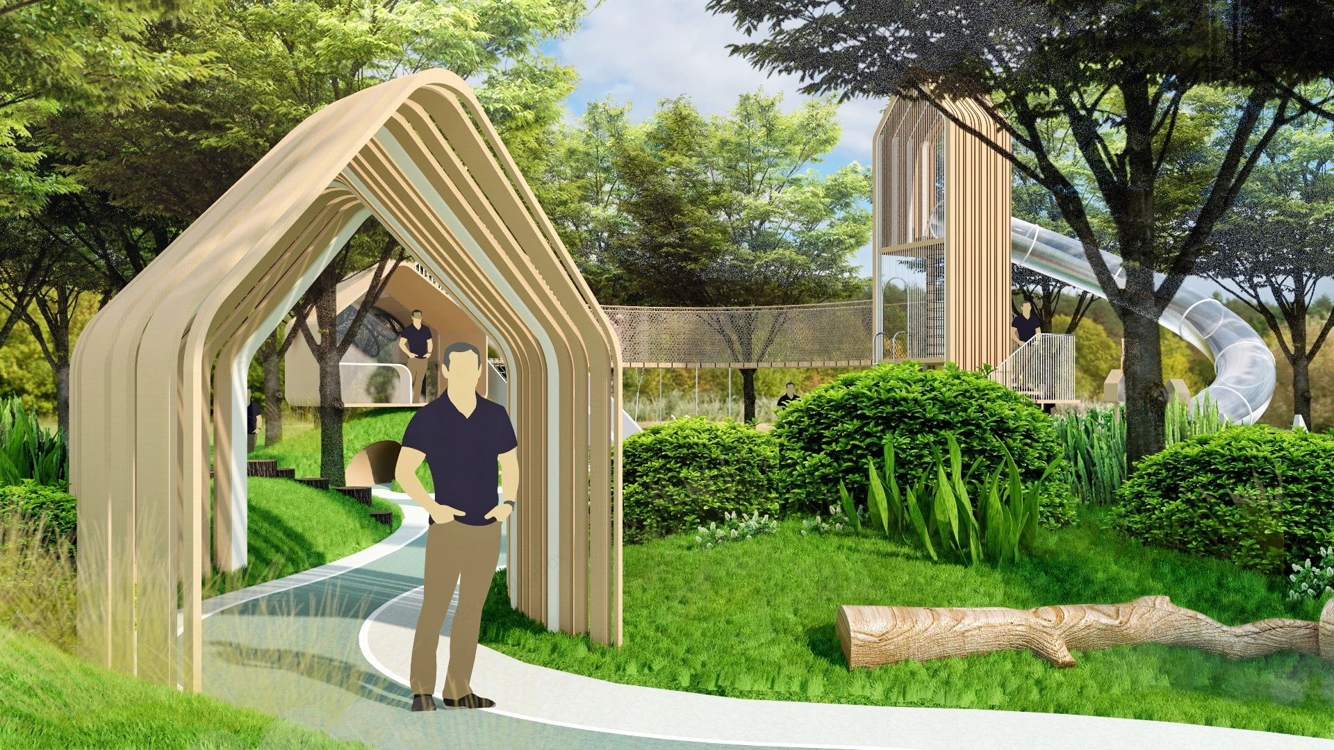 Community Children Playground sketchup model preview - SketchupBox