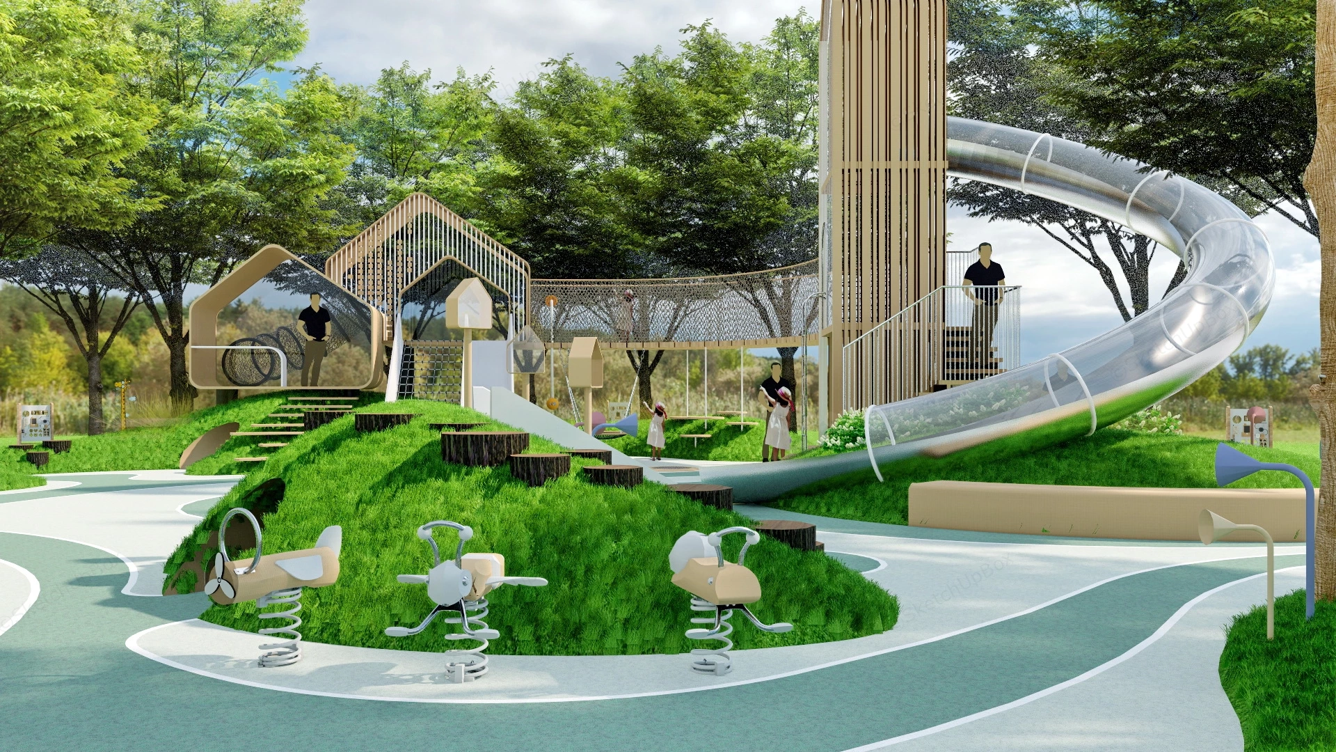 Community Children Playground sketchup model preview - SketchupBox