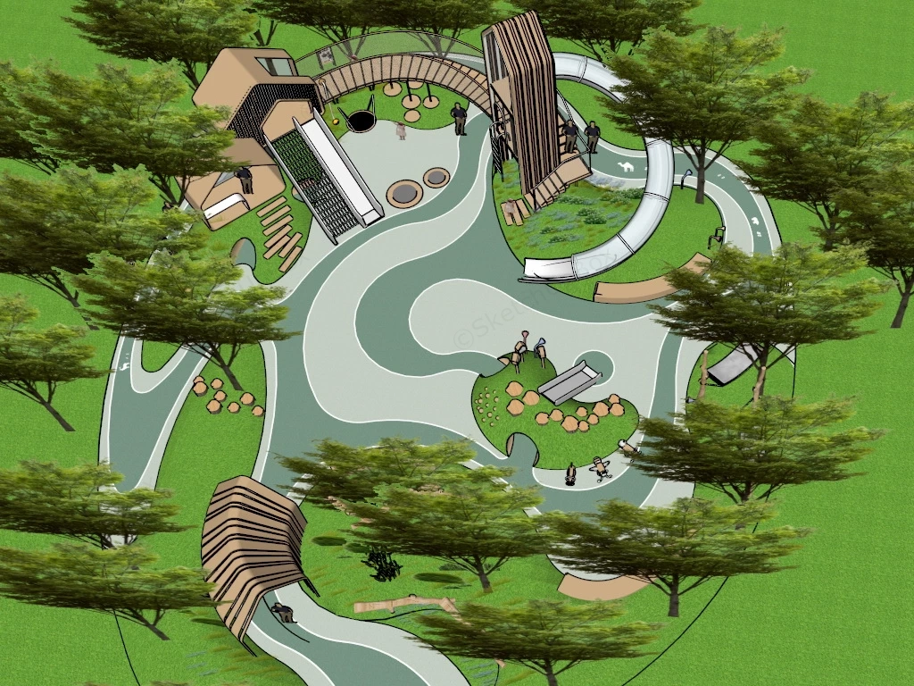 Community Children Playground sketchup model preview - SketchupBox