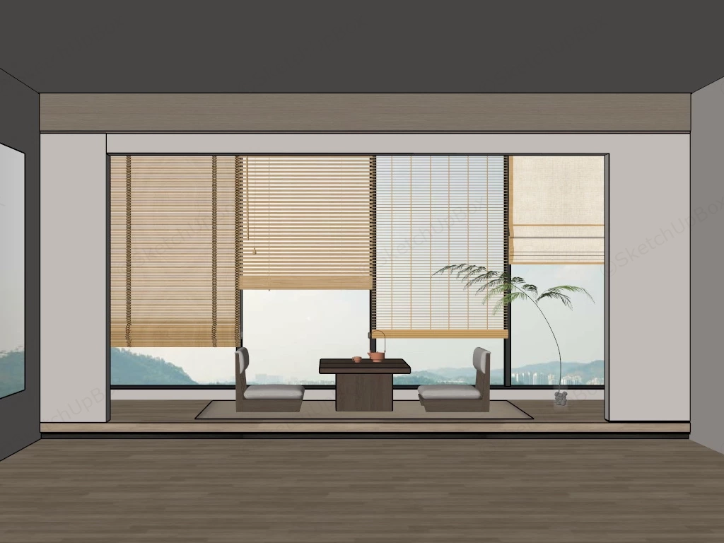 Bamboo Roller Blinds sketchup model preview - SketchupBox