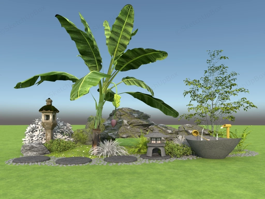 Japanese Garden Ornaments sketchup model preview - SketchupBox