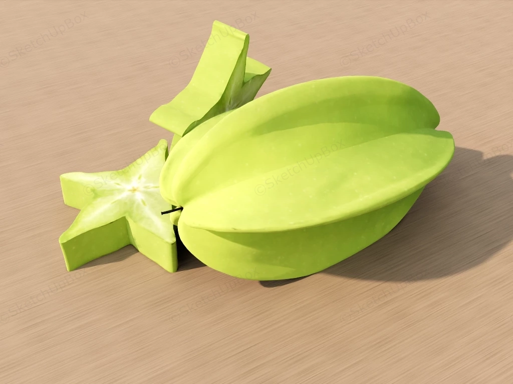 Green Star Fruit sketchup model preview - SketchupBox