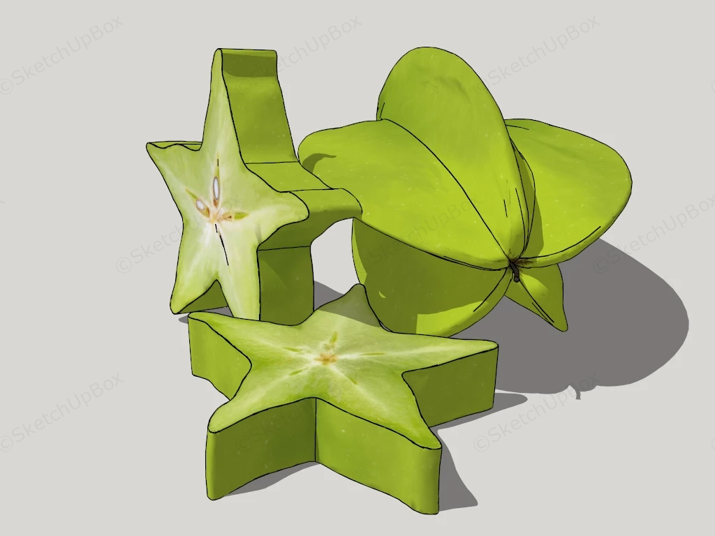 Green Star Fruit sketchup model preview - SketchupBox