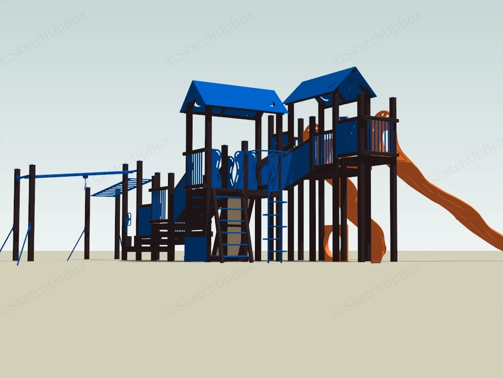 Elementary School Playground Equipment sketchup model preview - SketchupBox