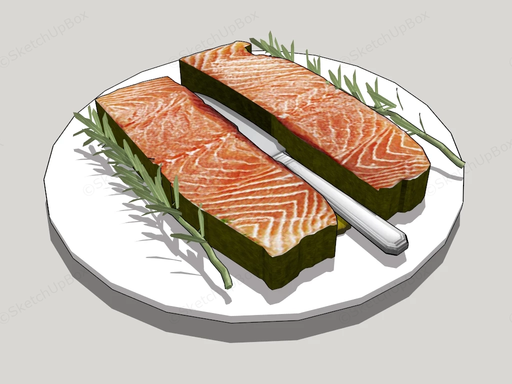 Sliced Raw Fish sketchup model preview - SketchupBox