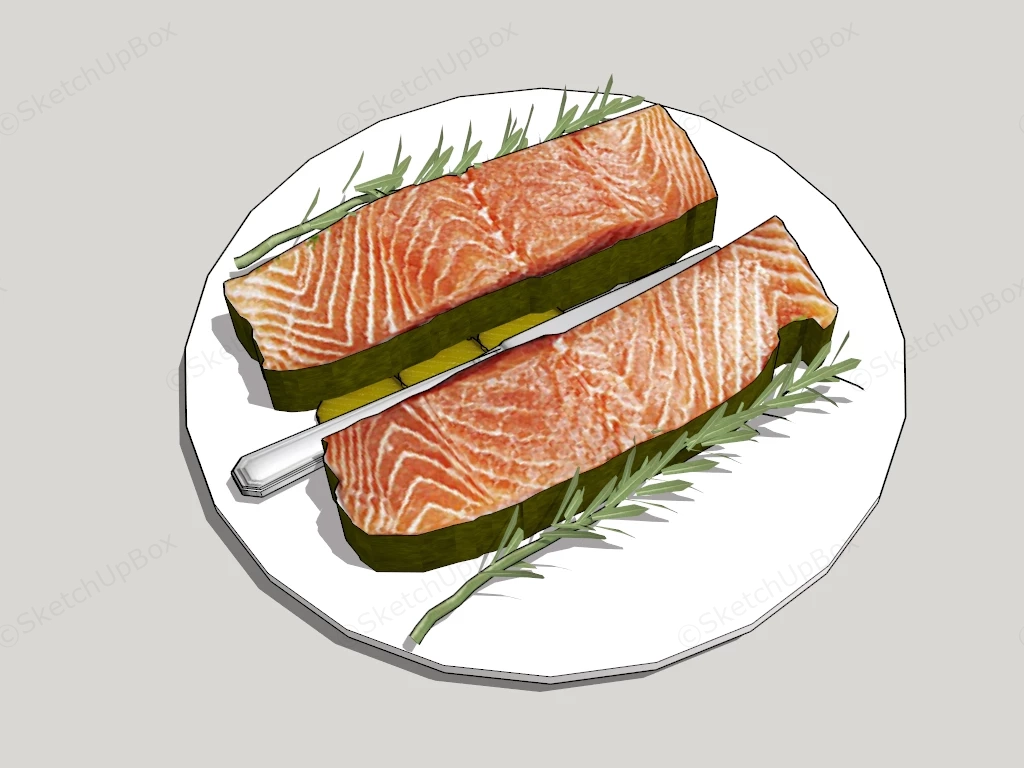 Sliced Raw Fish sketchup model preview - SketchupBox