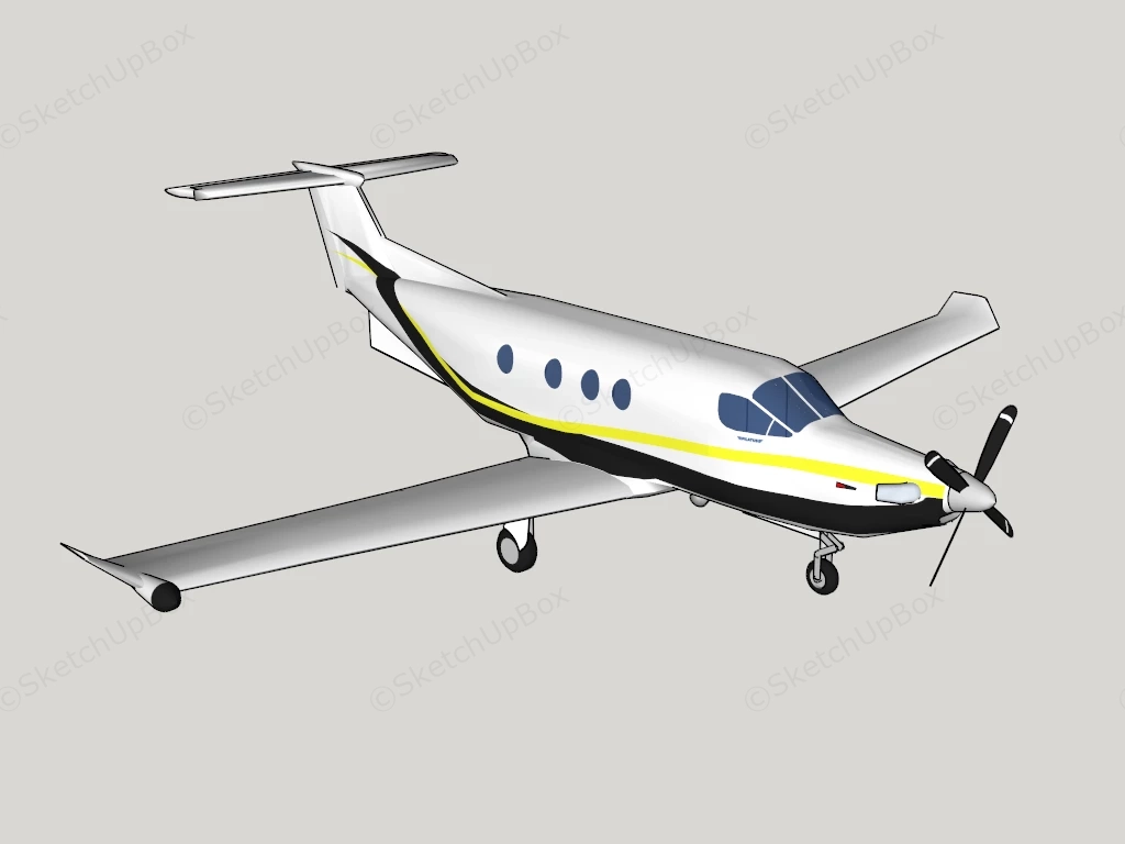 Pilatus PC 12 Plane sketchup model preview - SketchupBox