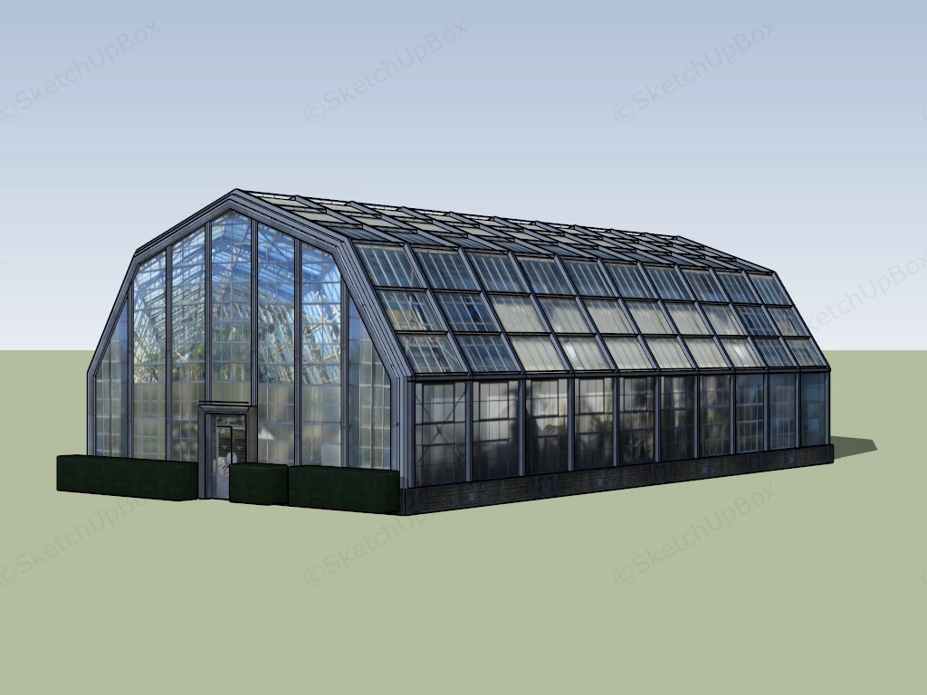 Commercial Greenhouse sketchup model preview - SketchupBox