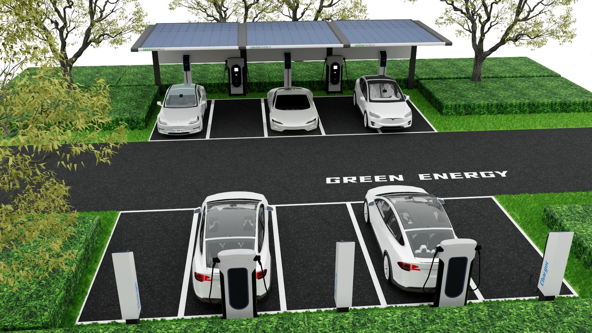 Solar Powered Charging Station sketchup model preview - SketchupBox
