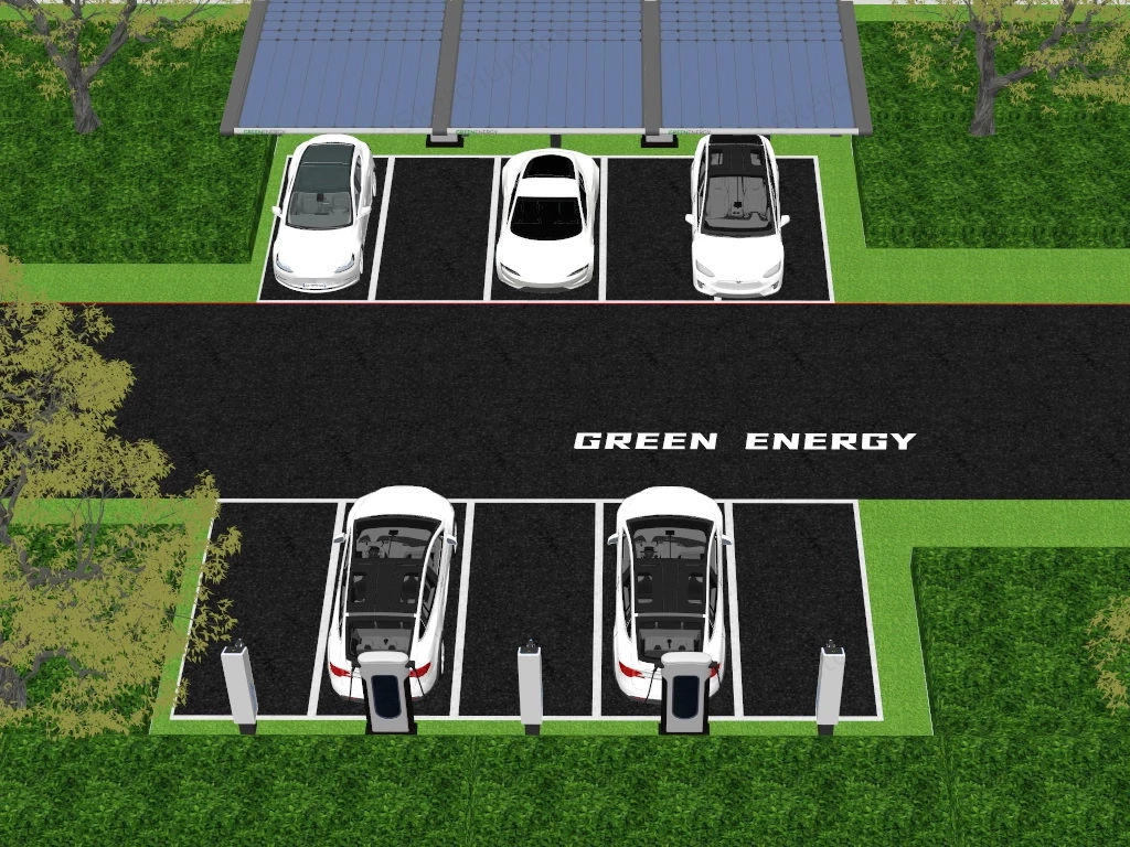 Solar Powered Charging Station sketchup model preview - SketchupBox