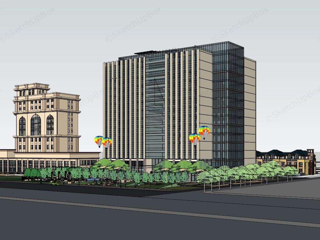 Customs Administration Building sketchup model preview - SketchupBox