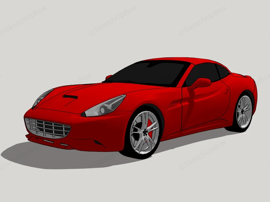 Red Coupe Car sketchup model preview - SketchupBox