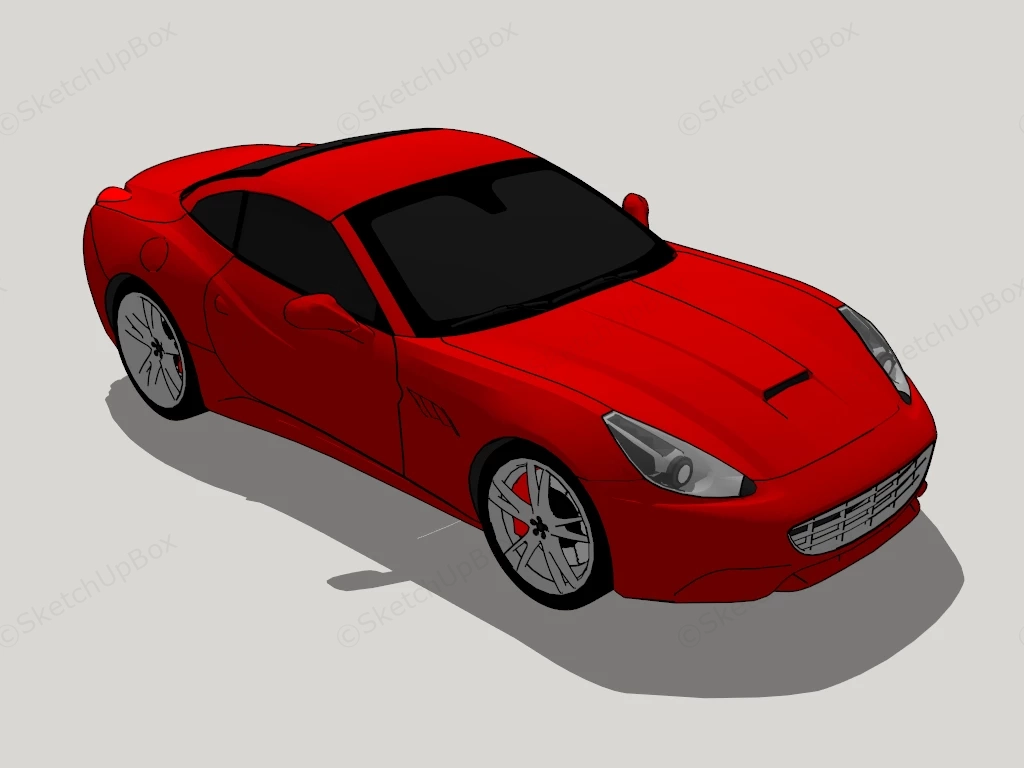 Red Coupe Car sketchup model preview - SketchupBox